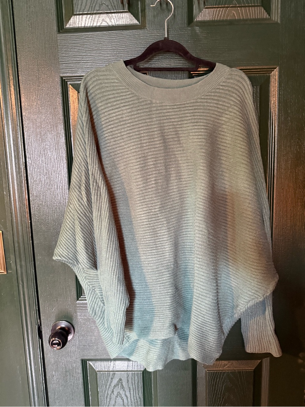 Cozy Ribbed Oversized Sweater - Light Sage Green
